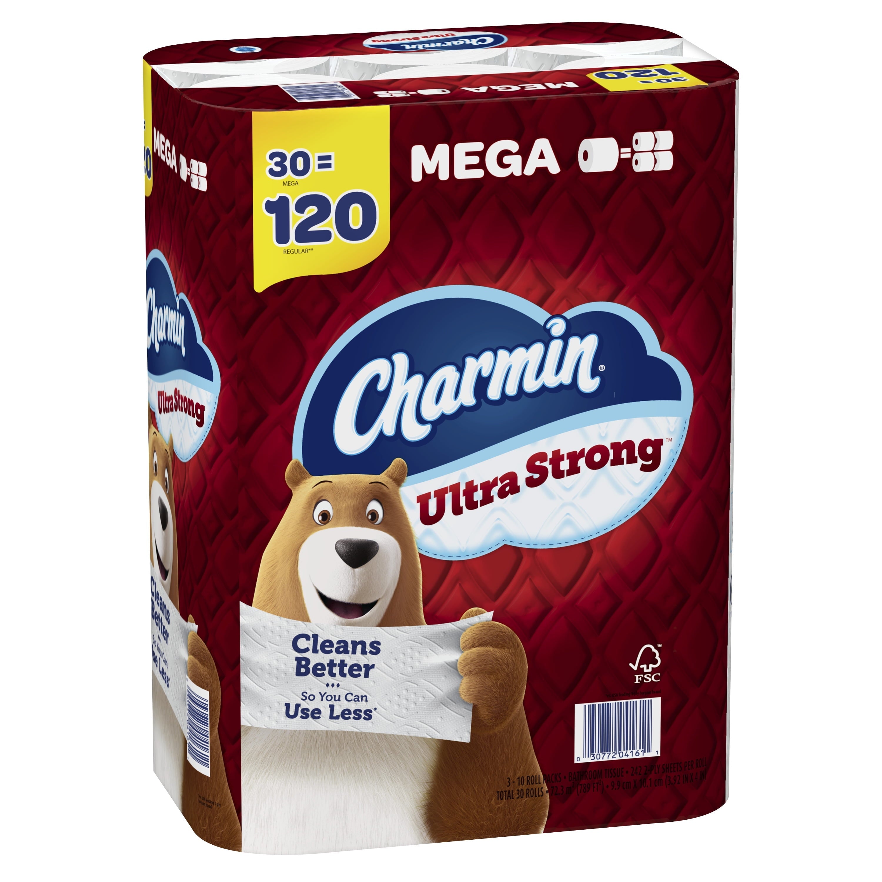 Charmin Ultra Strong Toilet Paper Mega Roll, 242 Sheets per Roll, 30 Count