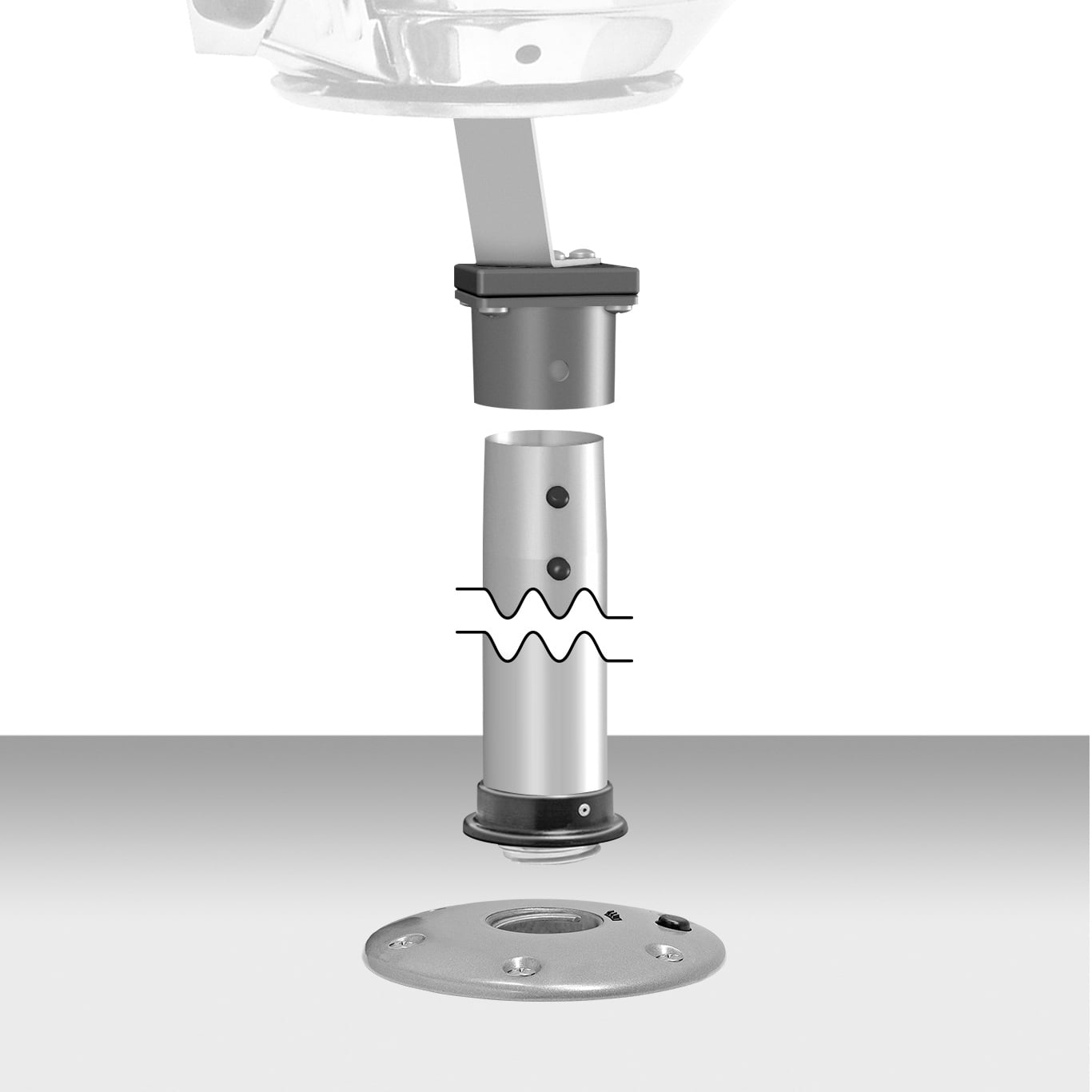 Magma Marine Kettle® Double Locking Stowable Pedestal Mount