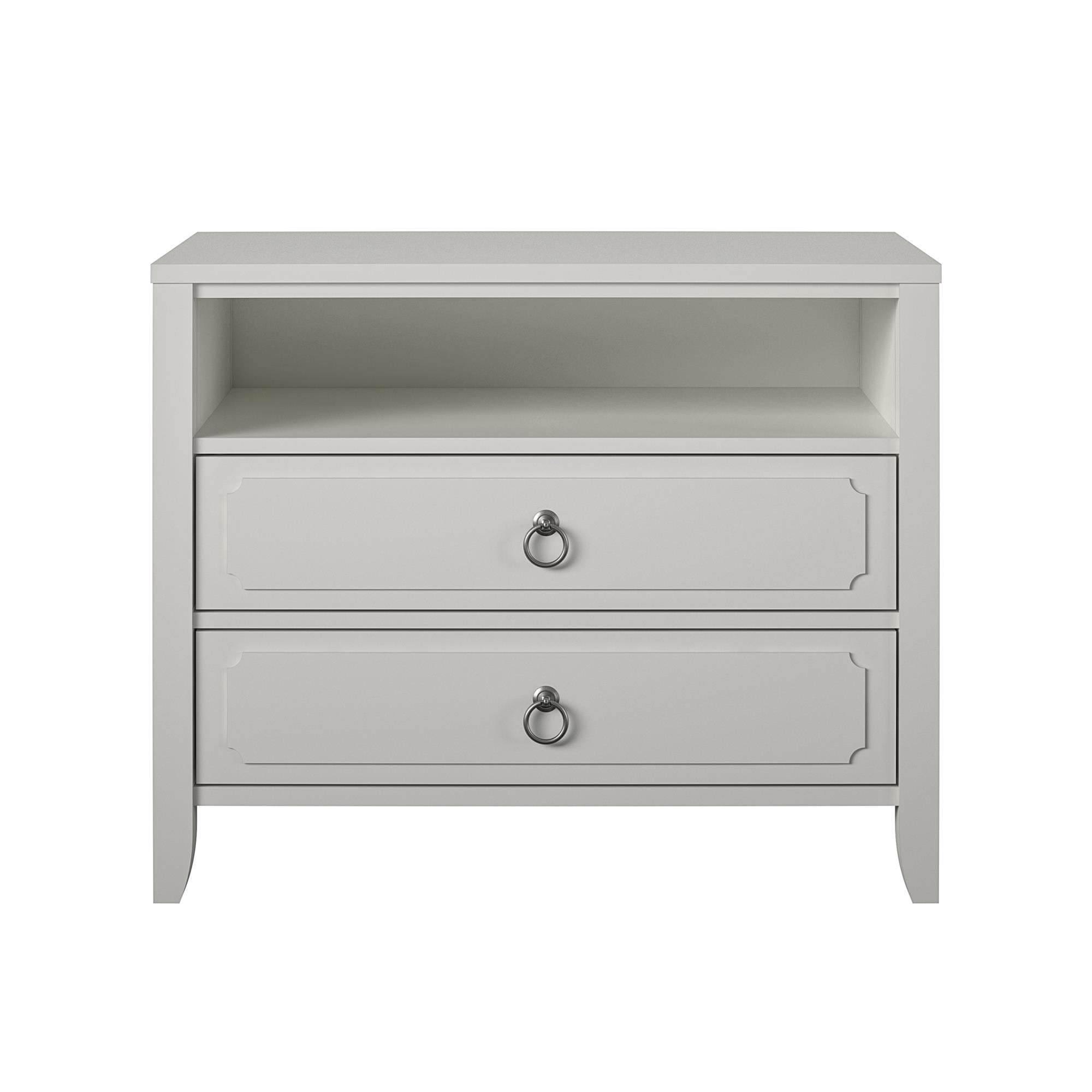 Novogratz Her Majesty 2 Drawer Nightstand, Soft White