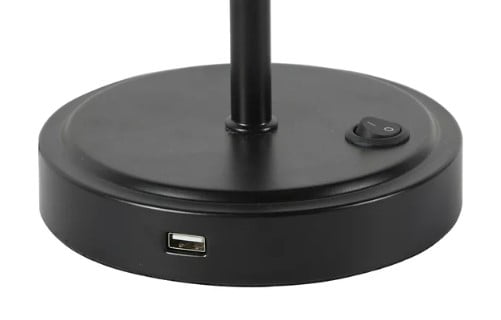 Mainstays Black Metal Stick Lamp with USB Port, 19