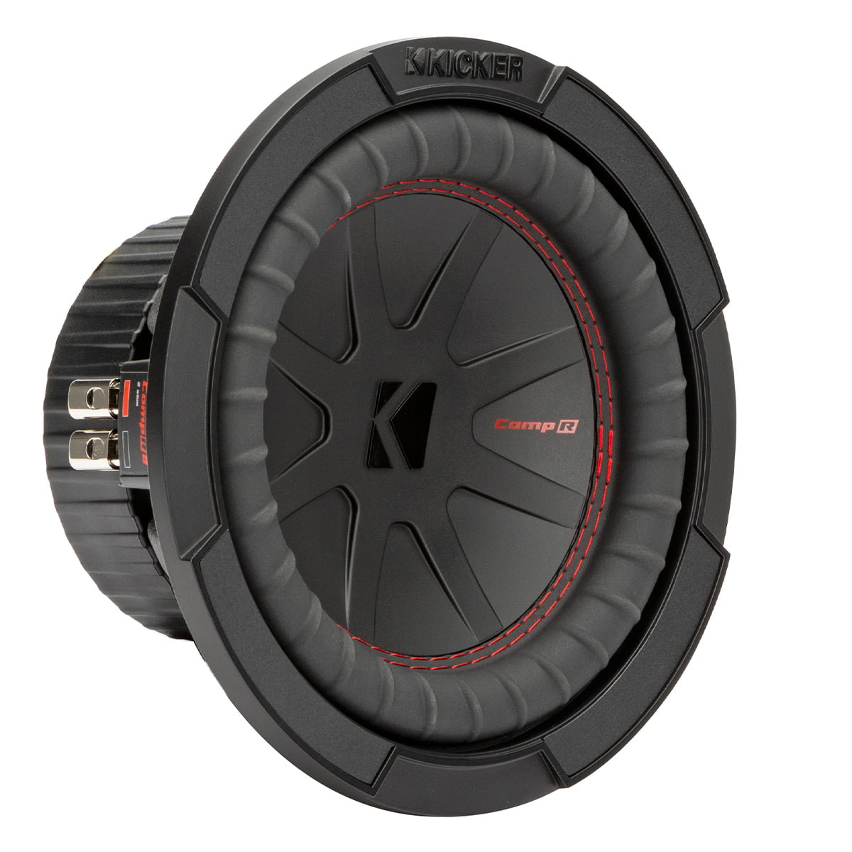 KICKER CompR 8 Inch Dual 4 Ohm DVC 600W Peak Power Car Audio Subwoofer
