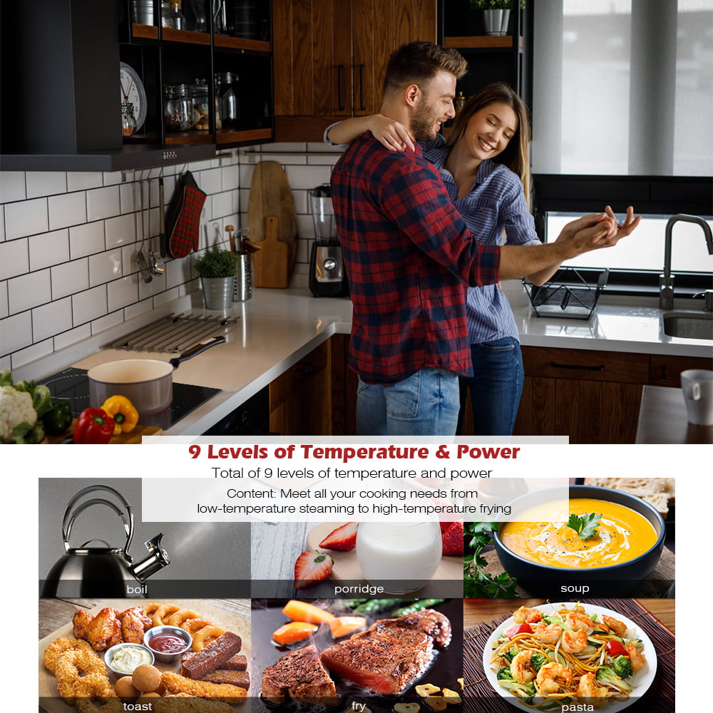 GIONIEN 2 Burner Electric Cooktop, 220V~240V Built-in 12