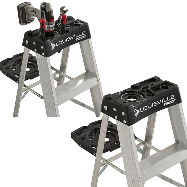 Louisville Ladder 6' Aluminum Step Ladder, 10' Reach, 250 lbs Load Capacity, W-2112-06S
