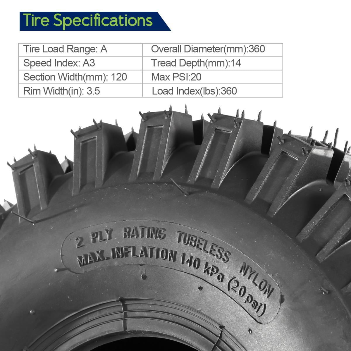 MaxAuto ATV Tires 15x5.00-6 15x5x6 Snow Hog Lawn and Garden Tires Snow Blower Thrower Tire 2PR, Set of 2