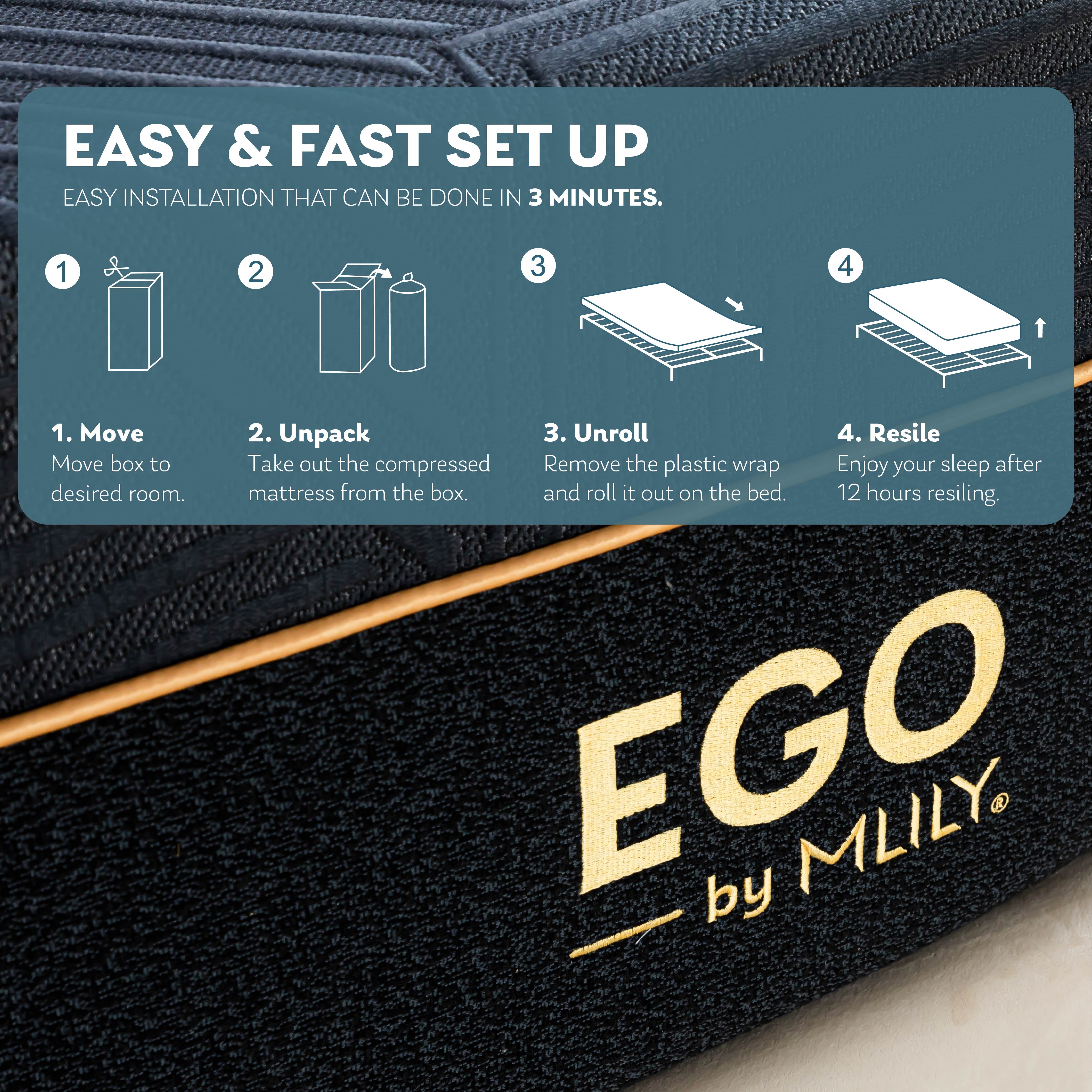 inch EGO Copper Gel Memory Foam Mattress In a Box, King, Medium