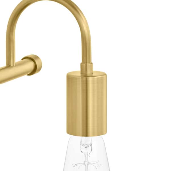 Hensley 21 in. 3-Light Gold and Faux Marble Bathroom Vanity Light Fixture