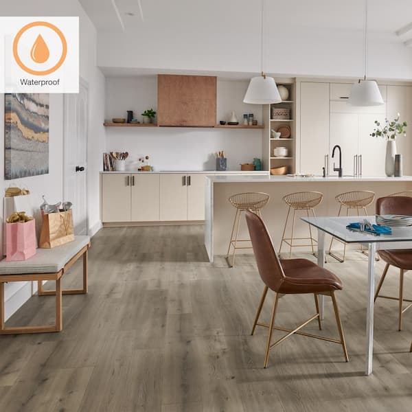 XP+ Stone Haven Oak 10 mm T x 7.4 in. W Waterproof Laminate Wood Flooring (24.5 sqft/case)