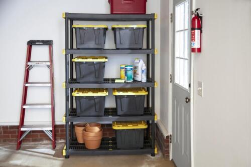 Project Source Commander Plastic Heavy Duty 5-Tier Utility Shelving Unit (48-in