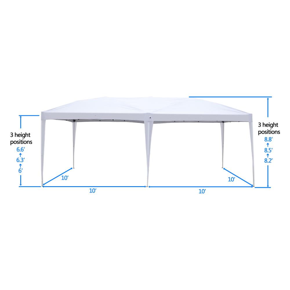 Ktaxon 10x20 Pop up Wedding Party Tent Folding Canopy 6 Wallsides White