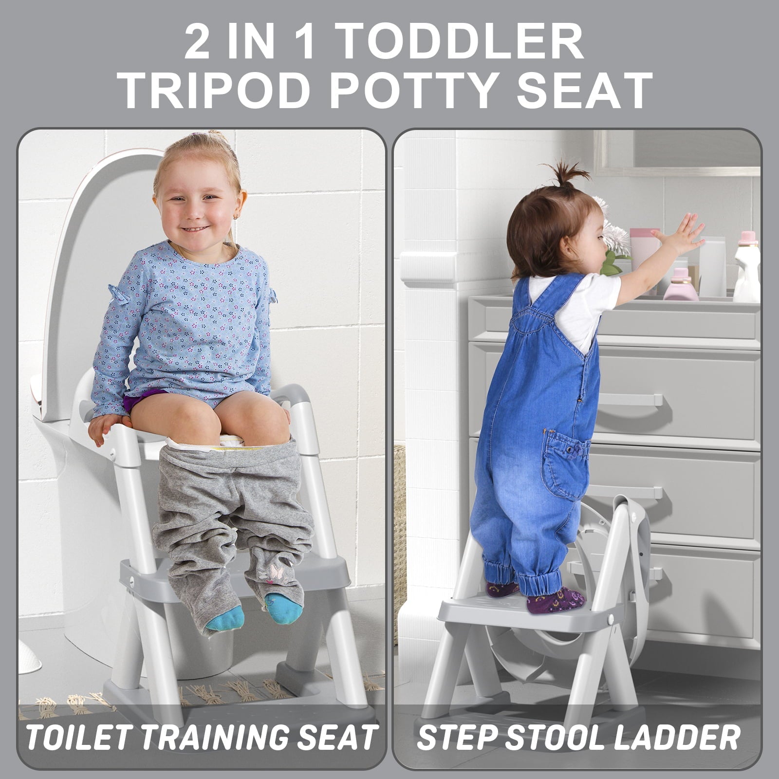 KORIMEFA Baby Potty Training Seat with Step Stool Ladder, Upgrade Toddler Potty Toilet Seat with Anti-Slip Pads Ladder for Kids Boys Girls