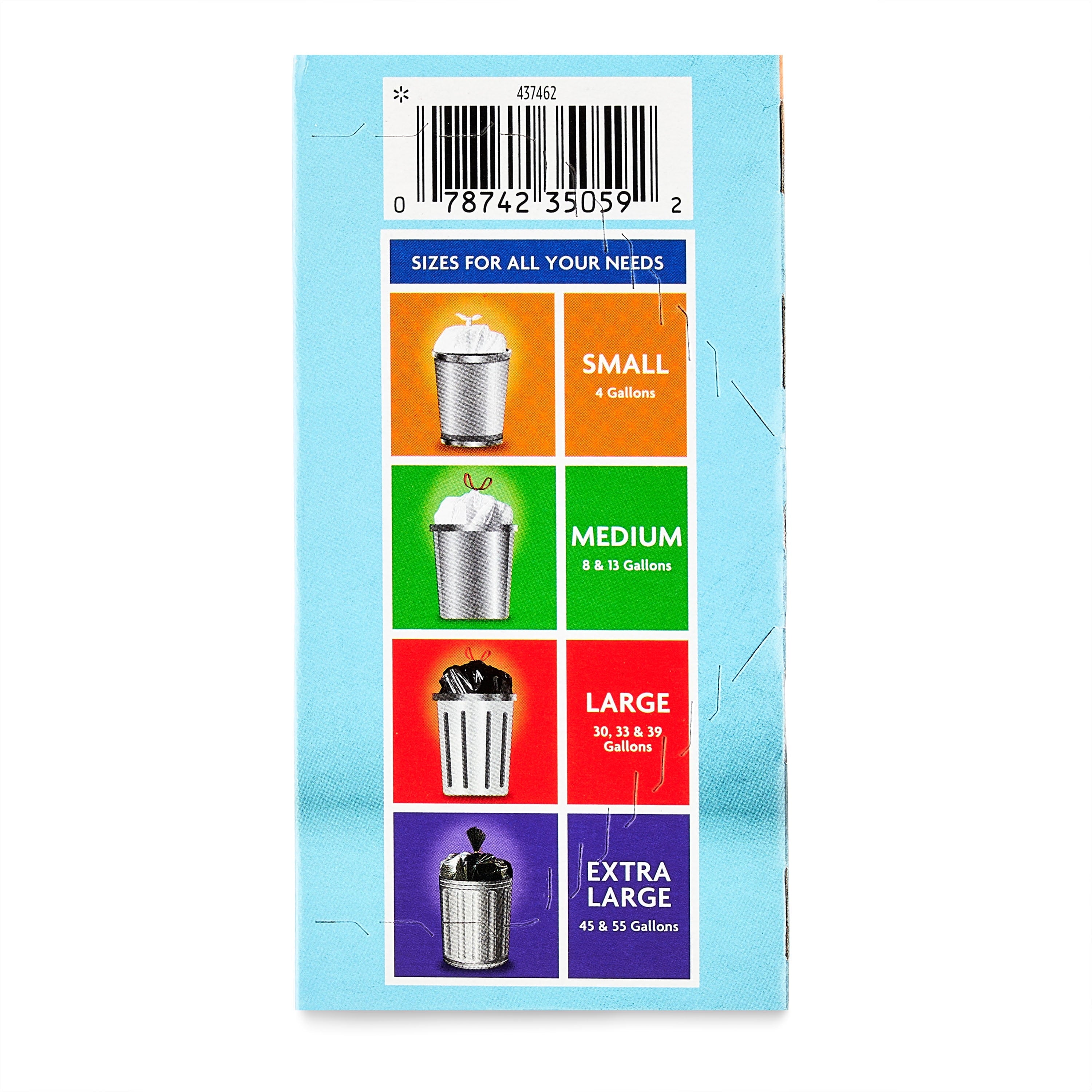 Great Value Small Trash Flap Tie Bags, 4 Gallon, 40 Count