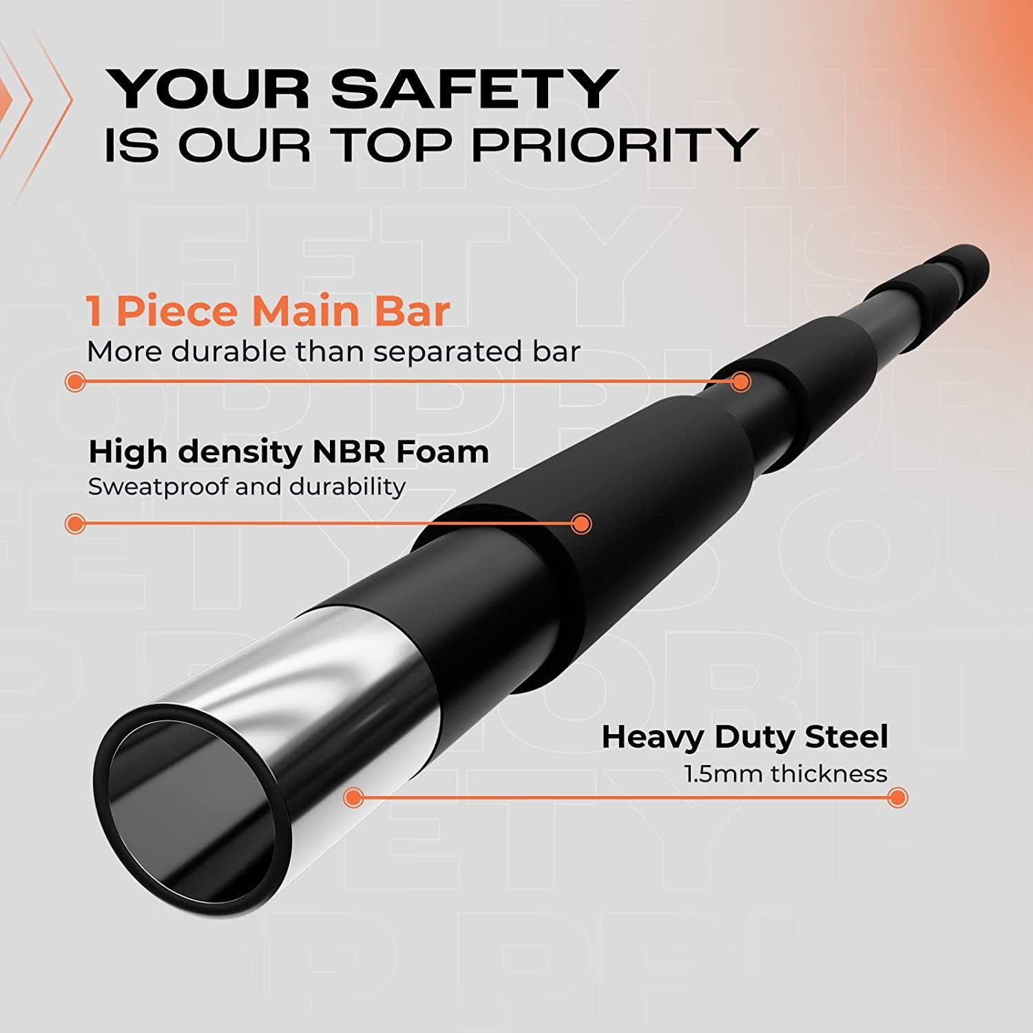 Yes4All Heavy Duty Pull Up Bar for Doorway, Solid 1 Piece Main Bar Construction, Multi Grips Pullup Bar for Home Gym Workout, No Screws Portable Door Frame Horizontal Chin Up Bar