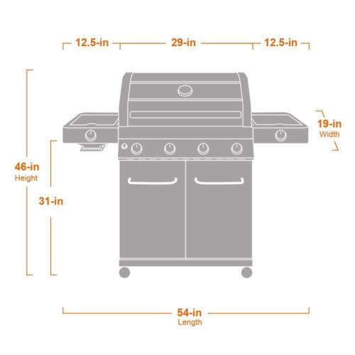 Monument Grills 6-Burner Propane Grill w/ Side+Sear Burners + LED Controls Blue