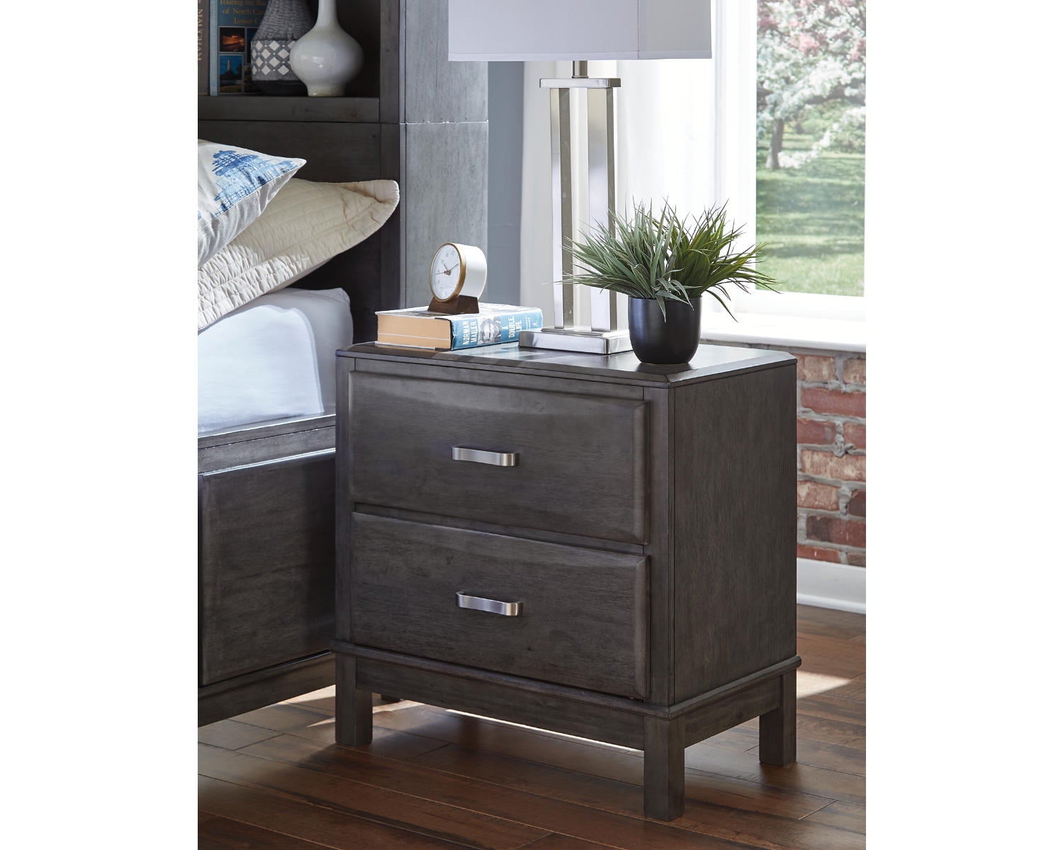 Signature Design by Ashley Contemporary Caitbrook Nightstand  Gray