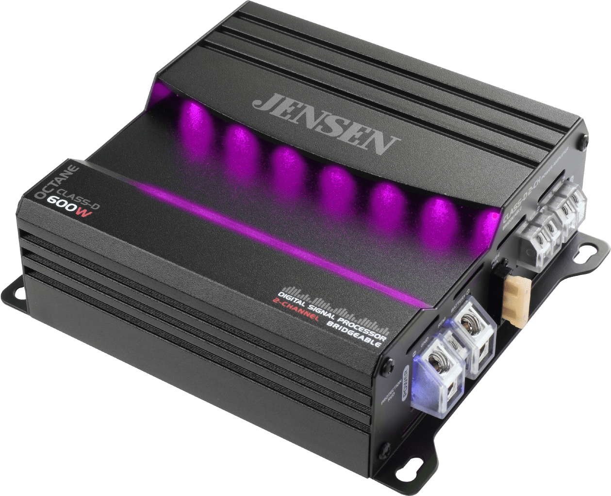JENSEN XDA92RB Class D 2 Channel Bridgeable Amplifier with 80 Watts x 2 RMS, 600 Watts