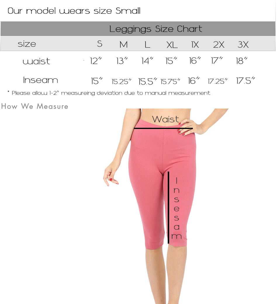 Zenana Women & Plus Essential Basic Cotton Spandex Stretch Below Knee Length 15