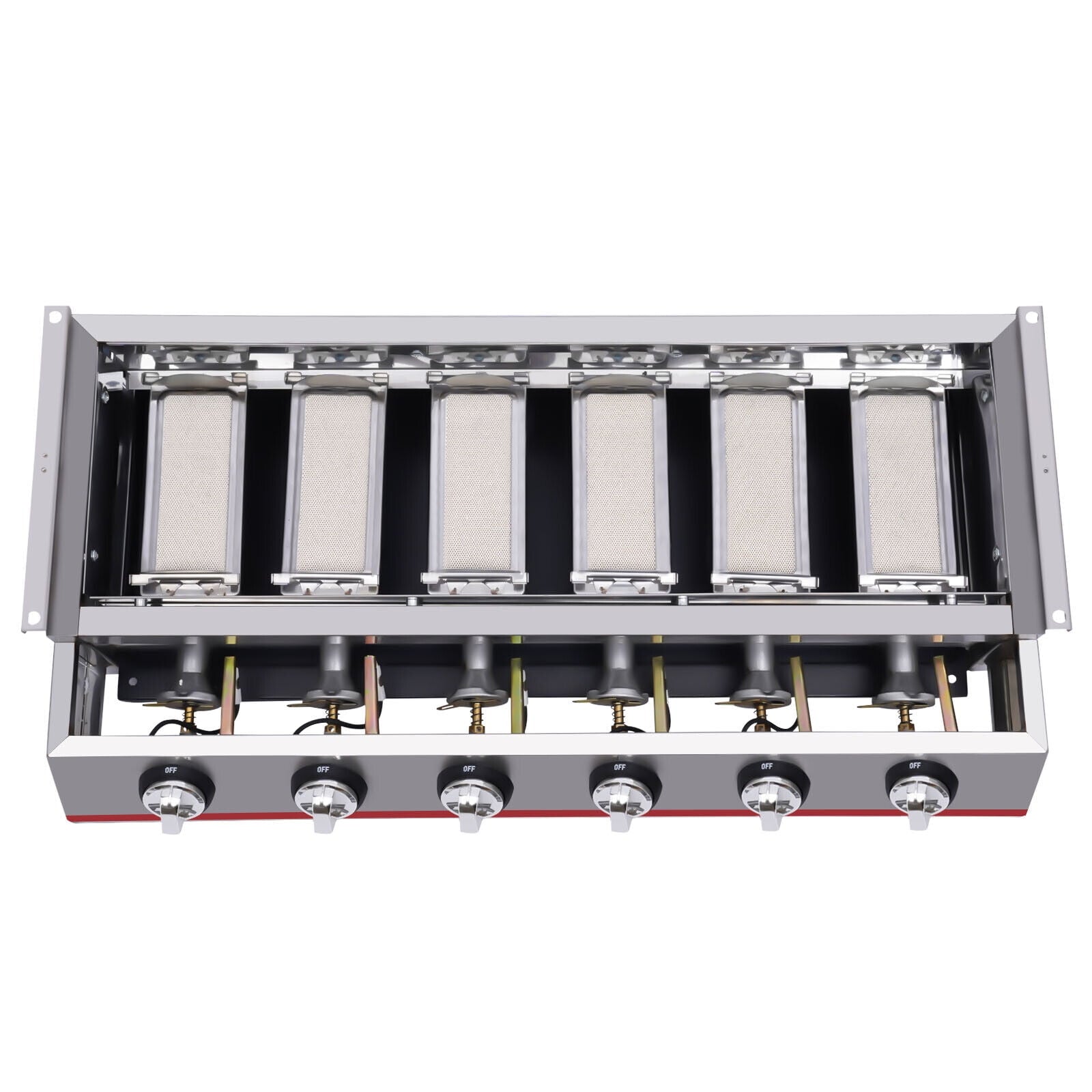 Miumaeov Gas BBQ Grill Stainless Steel Picnic Barbecue LPG Gas Grill 6 Burners