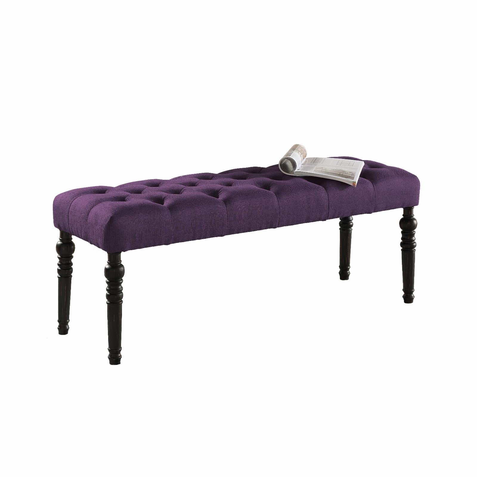 Roundhill Furniture Leviton Fabric Tufted Dining Bench
