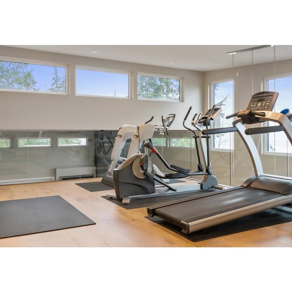 4 ft. x 6 ft. x 0.275 in. Black Rubber Fitness Utility Mat (24 sq. ft.)