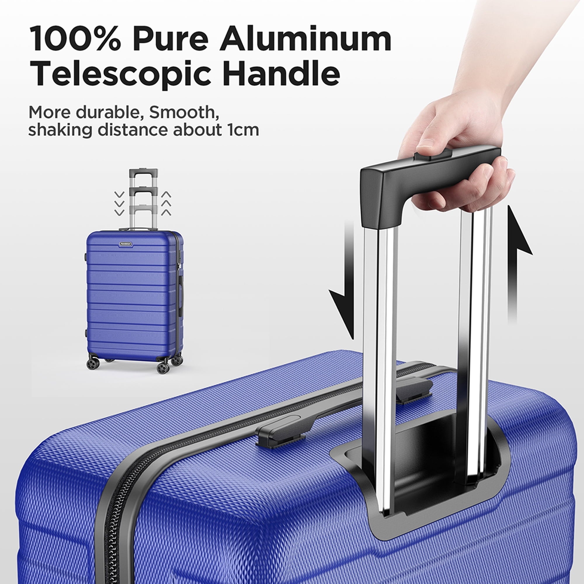 Famistar Hardside Luggage Suitcase 4 Piece Set with 360° Double Spinner Wheels Integrated TSA Lock, 14” Travel Case, 20