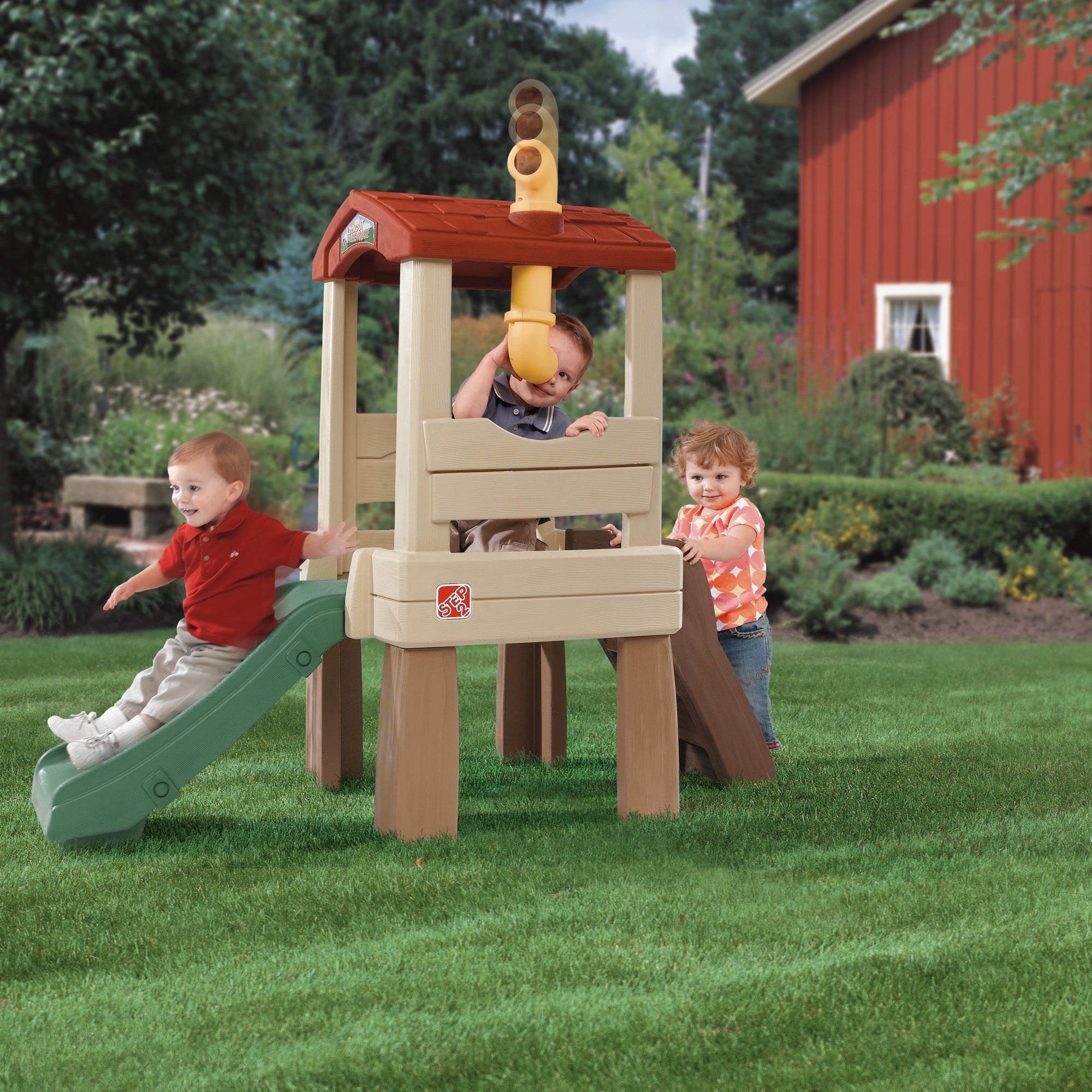 Step2 Naturally Playful Lookout Treehouse Toddler Climber with Slide