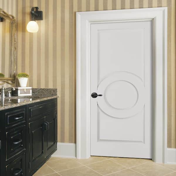 30 in. x 80 in. Right-Hand Primed C3340 3-Panel Premium Composite Single Prehung Interior Door
