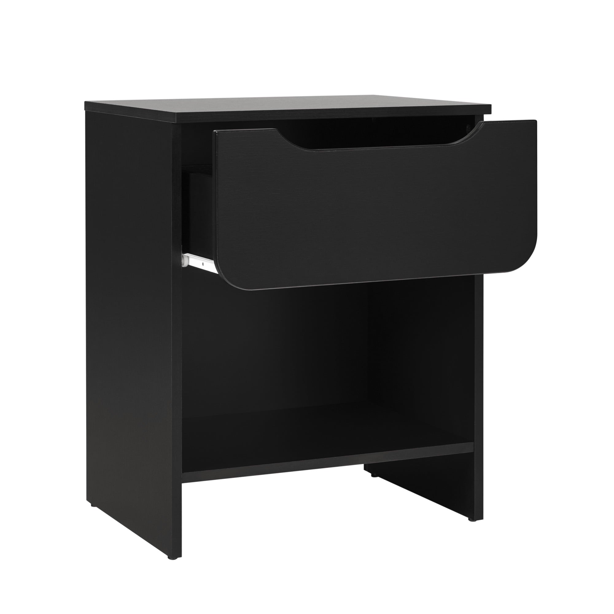 Walker Edison Modern Scandi 1-Drawer Nightstand, Black