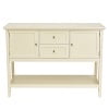 Costway Sideboard Buffet Table Wooden Console Table w/ Drawers & Cabinets Beige