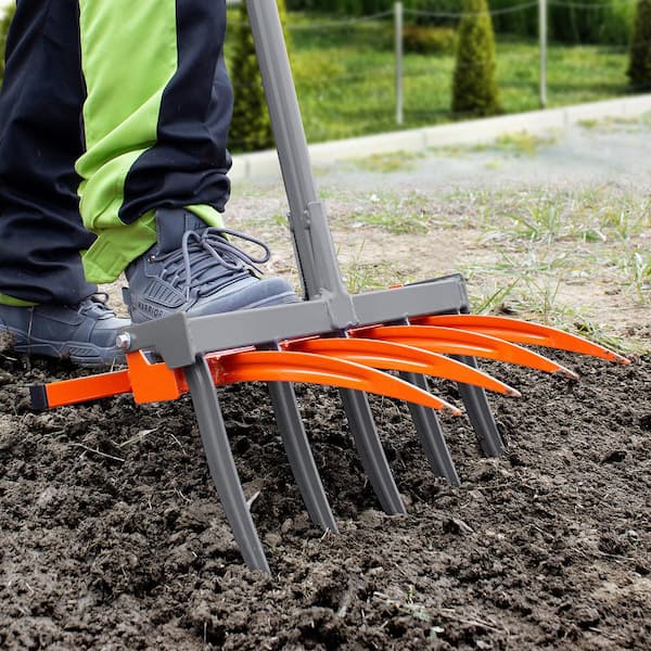 49 in. 9-Tine Cultivator Tiller Manual Hand Tiller for Garden and Lawn 2-IN-1 Garden Cultivation Tools