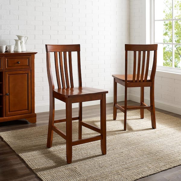 24 in. Cherry School House Bar Stool (Set of 2)