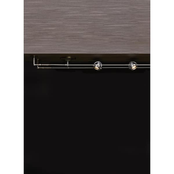 K-Hello Satin Aluminum Kable Lite Track System Pivoting Head for 3.5 in. W Cable Installation, Includes Egg Crate Louver