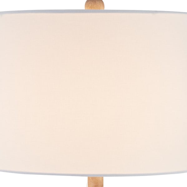 Salem 24 .75 in. Wood Brown Table Lamp Set with USB (Set of 2)