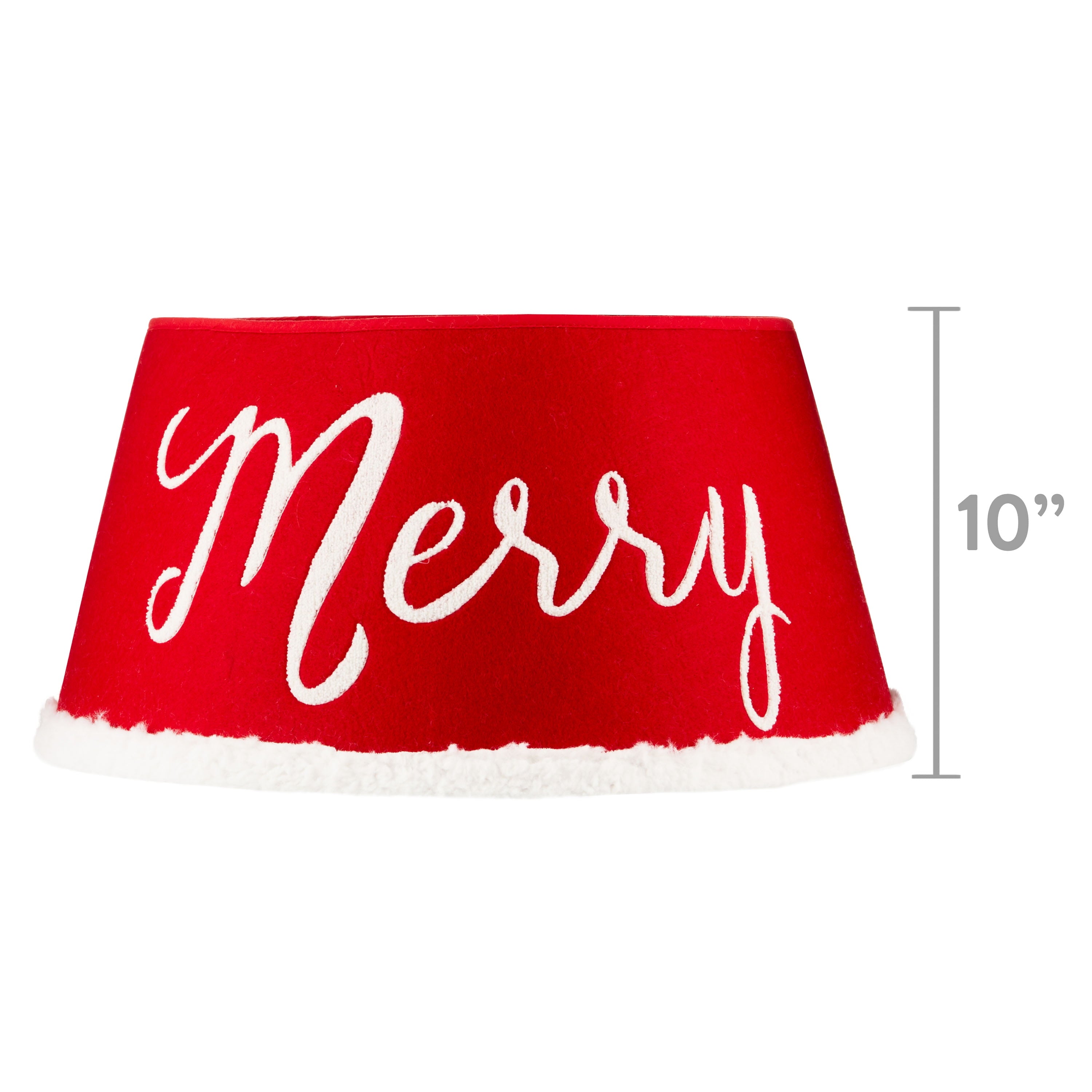 Red Felt Merry Christmas Tree Stand Band, by Holiday Time