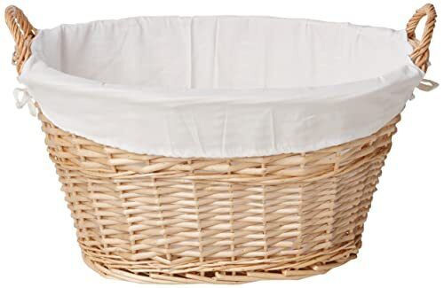 ML5569 Willow Wicker Laundry Basket with Handles and Liner | Natural Brown