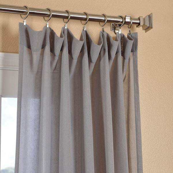 Nickel Solid Rod Pocket Sheer Curtain - 50 in. W x 96 in. L (1 Panel)