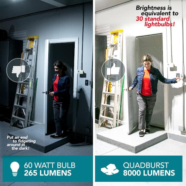 Quadburst Deluxe 10.62 in. Grey 4 Panel LED Flush Mount 8000 Lumens