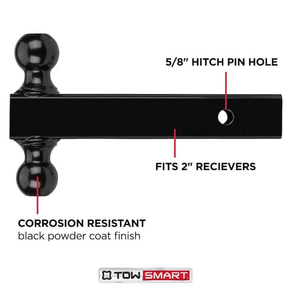 Class 2 Up to 6,000 lb. 1-7/8 in. and 2 in. Ball Diameters Dual Adjustable Trailer Hitch Ball Mount