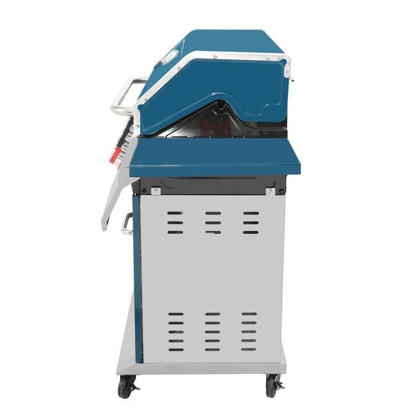 6-Burner Propane Gas Grill in Blue with Sear Burner and Side Burner