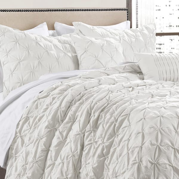 Ravello Pintuck Comforter White 5-Piece King Set