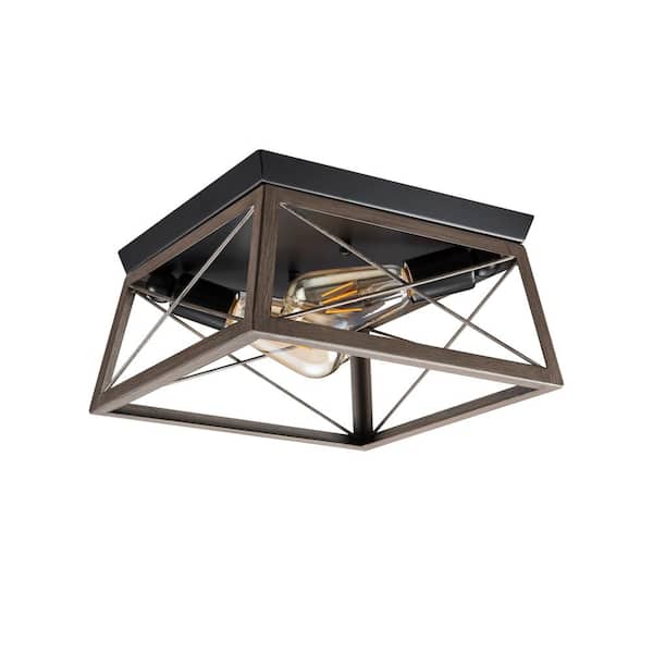 Foster 2-Light 12.22 in. Dia Flush Mount Ceiling Fixture