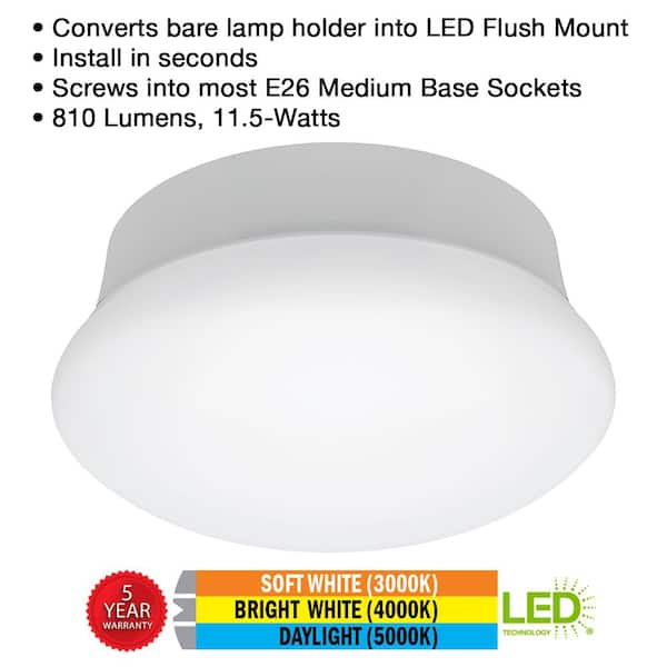 Spin Light 7 in. 810 Lumens Selectable CCT LED Flush Mount Ceiling Light Closet Laundry Basement (12-Pack)