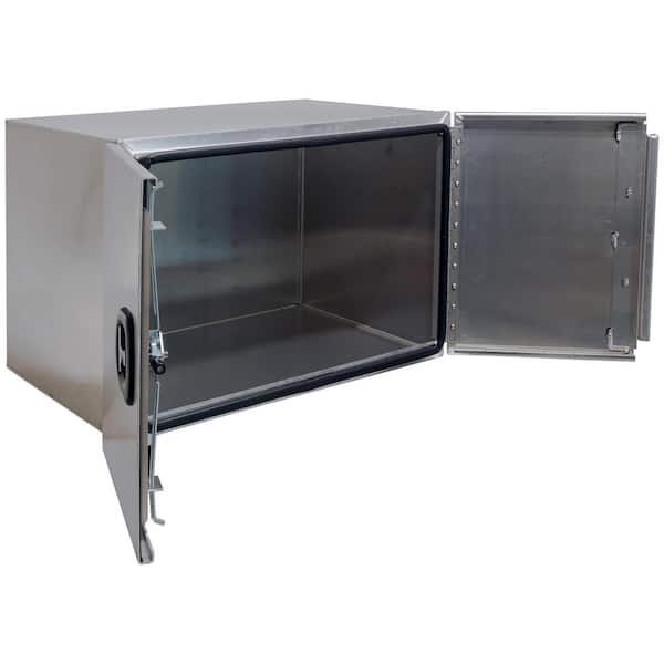 24 in. x 24 in. x 60 in. XD Smooth Aluminum Underbody Truck Tool Box with Barn Door