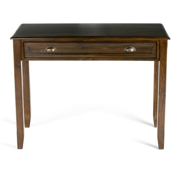 Burlington Solid Wood Transitional 42 in. Wide Writing Office Desk in Mahogany Brown