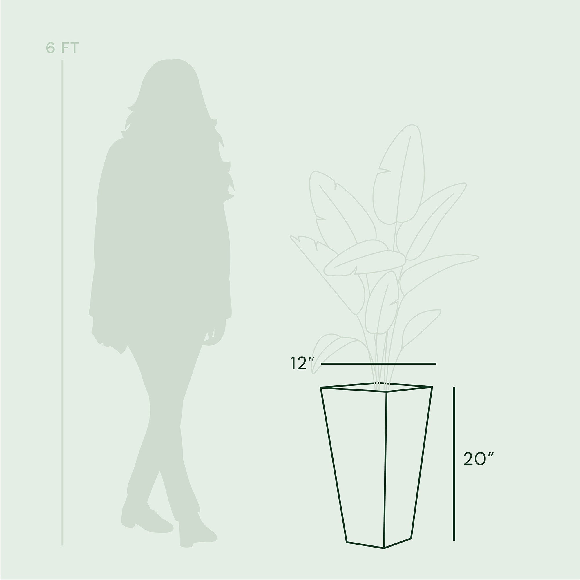 Bloem 20-in Tall Finley Square Tapered Resin Planter - Cement Gray