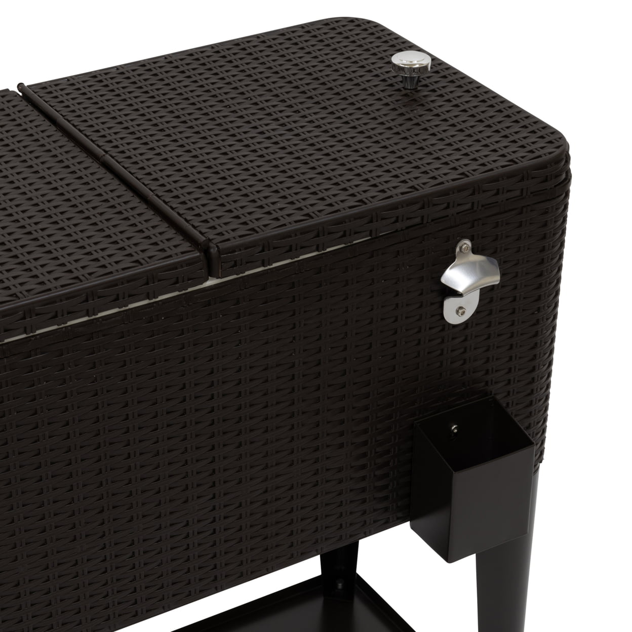 80 Qt. Brown Faux Resin Chest Cooler With Bottle Opener