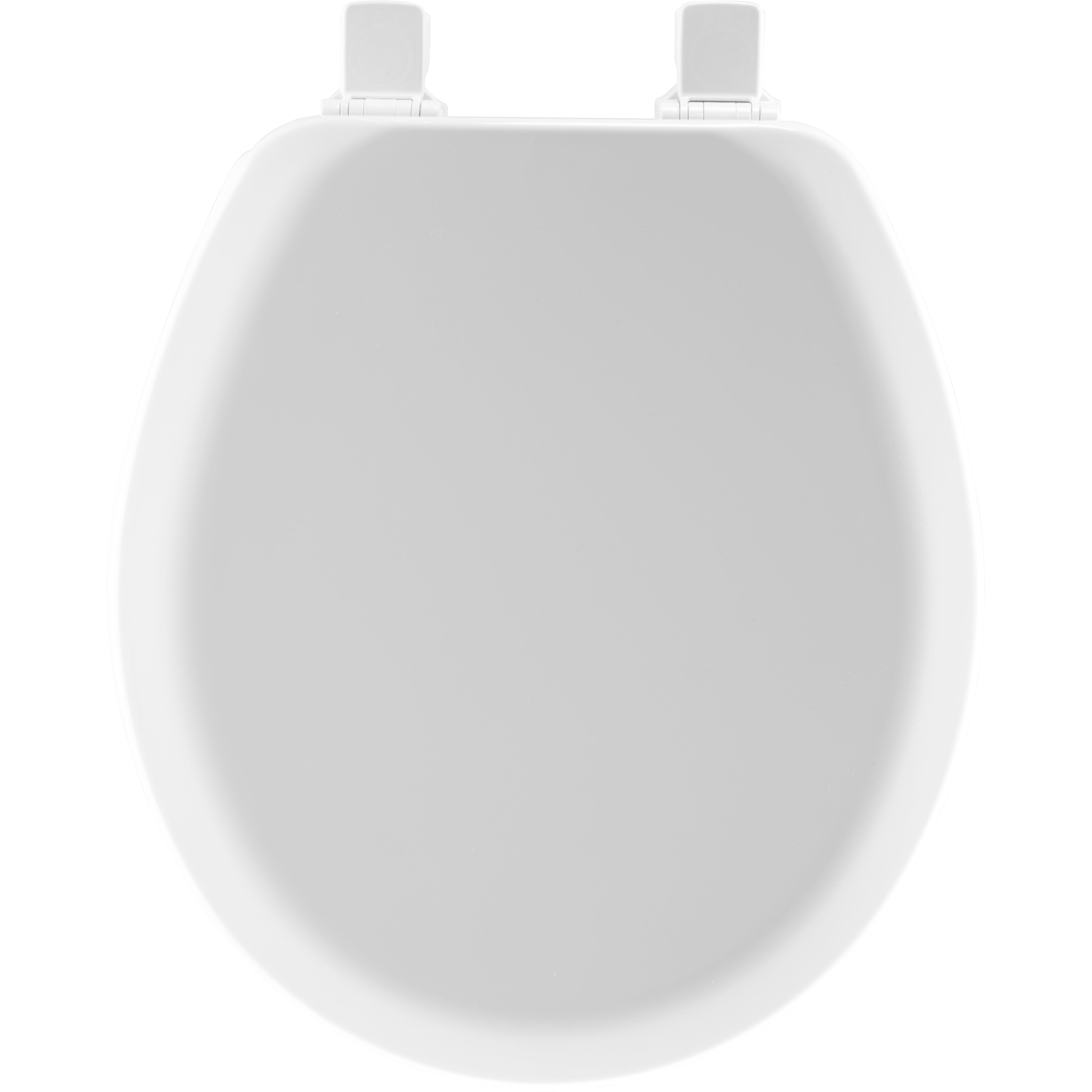 Mayfair Cameron Round Enameled Wood Toilet Seat in White with STA-TITE Seat Fastening System and Easy Clean Hinge