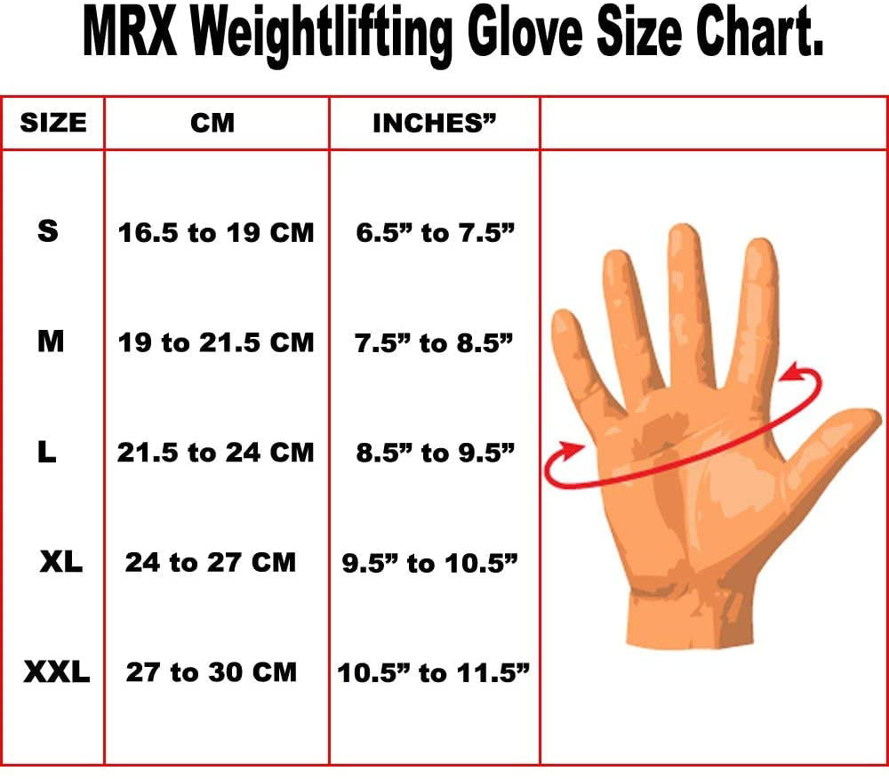 MRX Weight Lifting Gloves Gym Power Training Fitness Bodybuilding Glove Long Wrist Strap Black / Red M