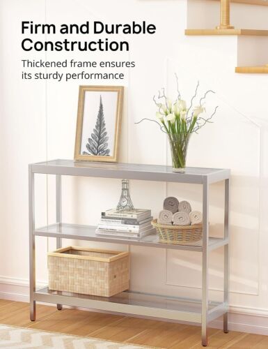 Evajoy Console Table, 35" Entryway Table with 3 Tiers, Open Sofa Table with Temp