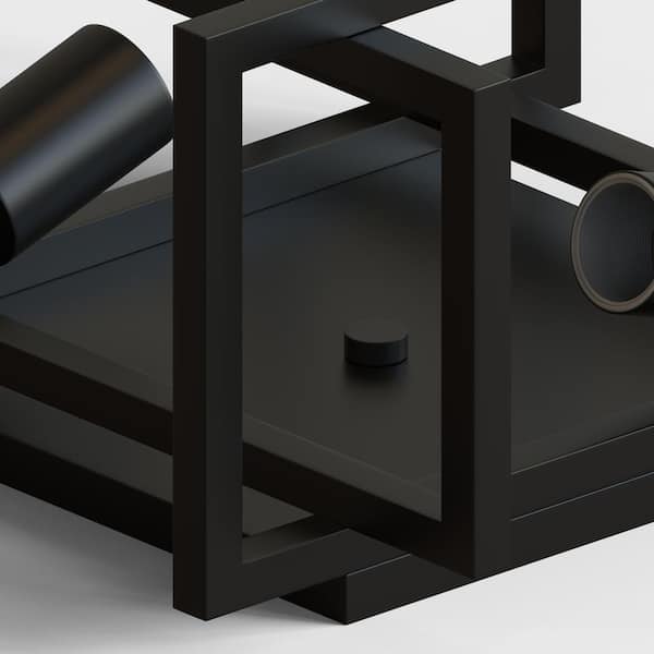 11.5 in. 2-Light Matte Black Square Frame Flush Mount Ceiling Light Fixture, Hallway Light Fixtures Ceiling