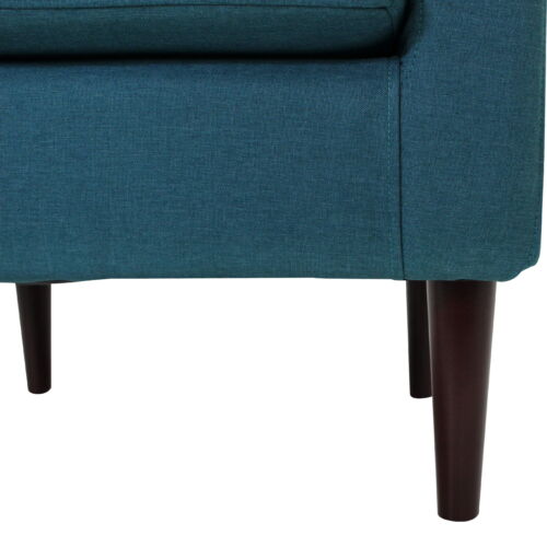 Modern Lounge Arm Chair Teal Polyester Fabric Removable Legs And Seat Cushion